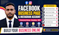 setup facebook business page and instagram account