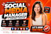 be your social media manager and grow your instagram, facebook and tiktok