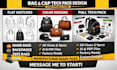 design bag tech pack, handbag, backpack, tote bag cap tech pack for production