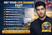 get UK utr number, hmrc registration and self assessment