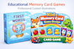 create custom digital illustrations for kids memory card game