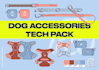 make dog accessories techpack and cad flat sketch