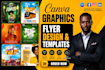 do your canva graphic church flyer club flyer food menu event flyer ebook cover