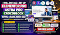 install elementor pro, astra pro, crocoblock, wpml and rank math SEO plugins