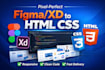 convert figma, xd, psd to pixel perfect html css bootstrap 5