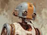 create a futuristic robot character illustration