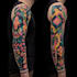 create a unique geometric sleeve tattoo design
