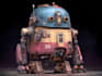create a unique and detailed robot character illustration