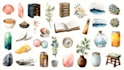 create unique watercolor hand drawn icons and illustrations