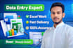 do data entry, data cleaning,  medical billing, and invoicing