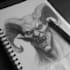 draw dotwork detailed dark art, monster, horror illustration