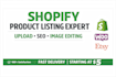 upload SEO shopify product listing, edit image optimize woo commerce esty store