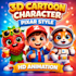 create high quality 3d cartoon character animation