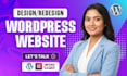 design, redesign, or build wordpress website development