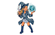 create rock roll travel wizard mascot design