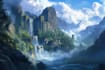 draw fantasy background and landscape