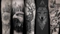 hand draw a custom black and white tattoo design