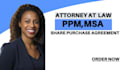 draft and review contracts, ppm, partnership, and share purchase agreements