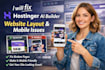 fix hostinger ai builder website layout and mobile responsiveness issues