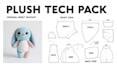 design plush sewing pattern tech pack stuffed animal reference sheet ych oc