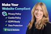 create website privacy policy, cookie policy, data protection, gdpr compliance