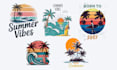 design trendy summer beach t shirt graphics