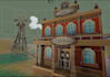 create a stylized 3d low poly environment scene in blender