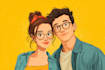 create a custom couple portrait illustration