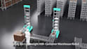 create a cinematic 3d animation for robotics, warehouse and automation systems