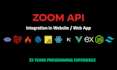 integrate zoom API to PHP laravel codeigniter webapp website