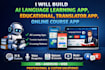 build ai language learning app, educational, translator app, online course app