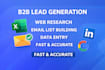 web research and b2b lead generation with email list