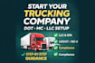 guide you to start your trucking company dot mc llc setup