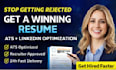 write upgrade, edit, design ats professional resume,CV writing, cover letter
