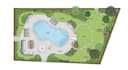 design layout 2d, landscape garden, backyard, pool
