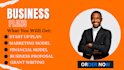 write you a well documented business plan for your organization