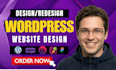 build wordpress website development, business website or wordpress blog website