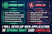 develop web applications using spring boot and angular