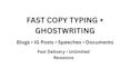 do fast copy typing and ghostwriting for blogs ig posts