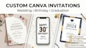 create design custom editable birthday invitation wedding templates graduation