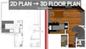 create a professional 3d floor plan render from your 2d plan