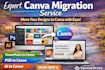 redesign, convert   graphics in canva  moodle lms setup