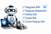 develop telegram python bot, telegram bot, crypto bot, ai telegram automation