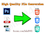 convert PSD, Pdf, jpg to html