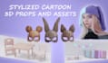 create stylized cartoon 3d props and assets