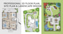 create professional 2d floor plan , site plan design and landscape design