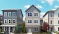 present3d suburban townhouse,residential development,backyard patio,villa render