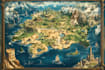 make fantasy map illustration for dnd, novels