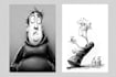 draw a cartoon character in a funny sketch