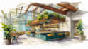 render architecture and interior concept in watercolor